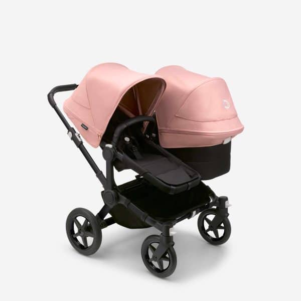 Bugaboo Donkey5 Duo schwarz/ morgenrosa - Geschwisterwagen