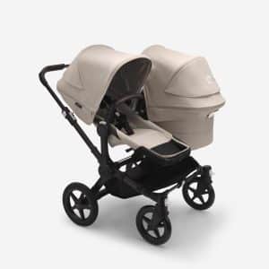 Bugaboo Donkey5 Duo schwarz/ wüstentaupe - Geschwisterwagen