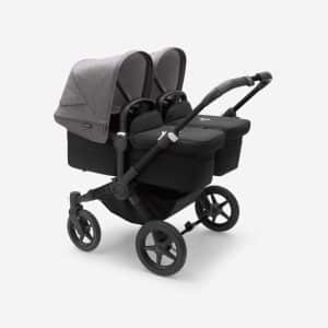 Bugaboo Donkey5 Twin schwarz/ grau meliert - Zwillingskinderwagen