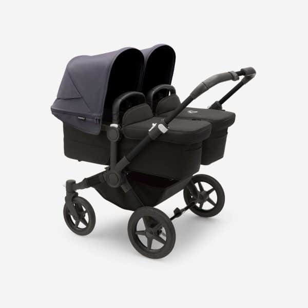 Bugaboo Donkey5 Twin schwarz/sturmblau - Zwillingskinderwagen