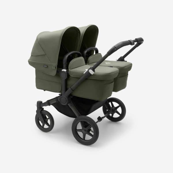 Bugaboo Donkey5 Twin schwarz/waldgrün - Zwillingskinderwagen