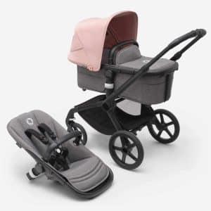 Bugaboo Fox5 Kombikinderwagen schwarz/ grau meliert morgenrosa