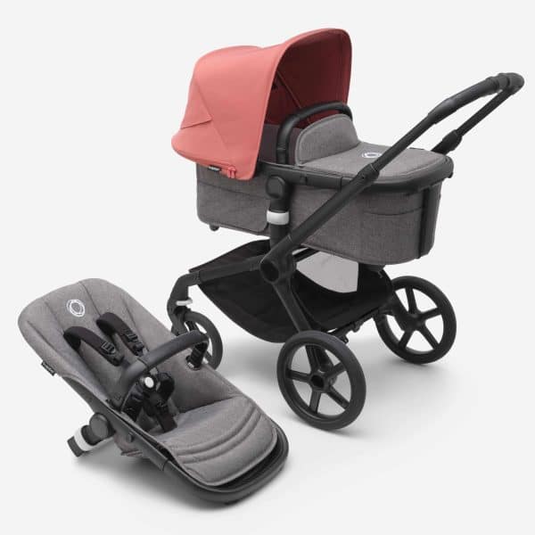 Bugaboo Fox5 Kombikinderwagen schwarz/ grau meliert morgenrot