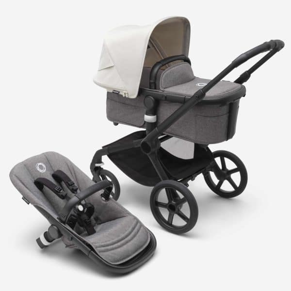 Bugaboo Fox5 Kombikinderwagen schwarz/ grau meliert nebelweis