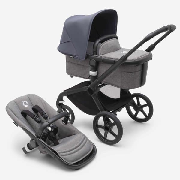 Bugaboo Fox5 Kombikinderwagen schwarz/ grau meliert sturmblau