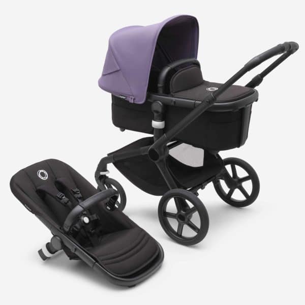 Bugaboo Fox5 Kombikinderwagen schwarz/ mitternachtsschwarz astro violett