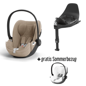 CYBEX Cloud T i-Size Plus Cozy beige Babyschale inkl. Base T + gratis Sommerbezug