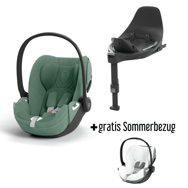 CYBEX Cloud T i-Size Plus Leaf Green Babyschale inkl. Base T + gratis Sommerbezug