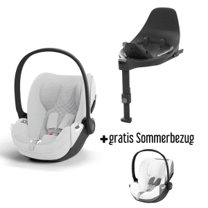 CYBEX Cloud T i-Size Plus Platinum White Babyschale inkl. Base T + gratis Sommerbezug