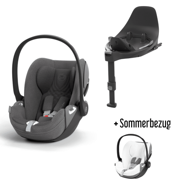 CYBEX Cloud T i-Size Plus dark grey Babyschale inkl. Base T + Sommerbezug