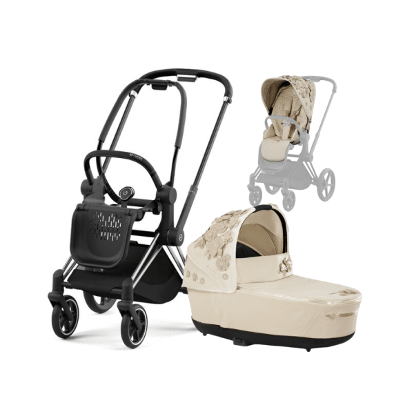 CYBEX Kombikinderwagen Fashion -  Chrome Black - Nude Beige