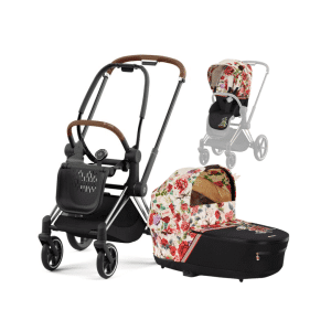 CYBEX Kombikinderwagen Fashion - Chrome Brown - Spring Blossom Light