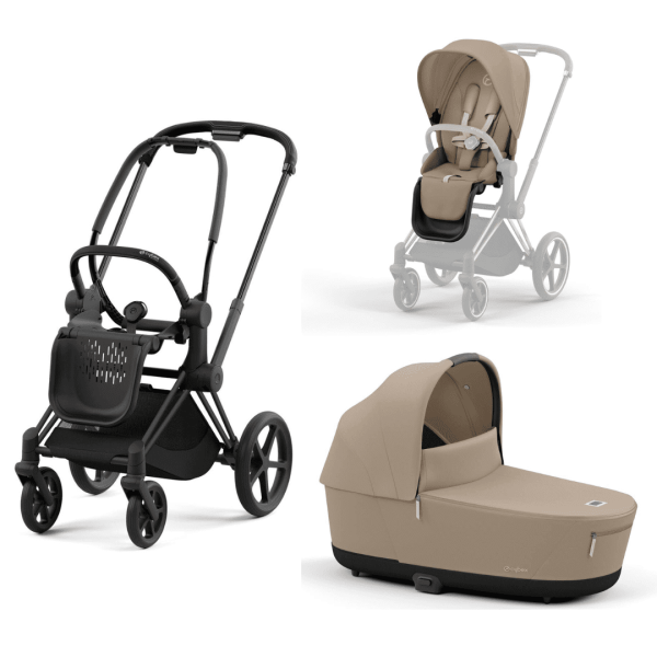 CYBEX PRIAM Kombikinderwagen matt black Cozy Beige