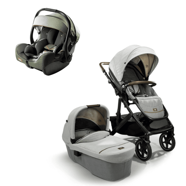 Joie Signature Vinca Kinderwagen Oyster inkl. Joie i-Jemini Babyschale Pine