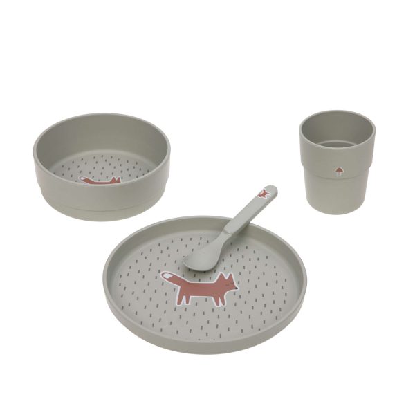 Lässig Kindergeschirr Set (Teller - Schüssel - Becher - Löffel) - Little Forest Fox