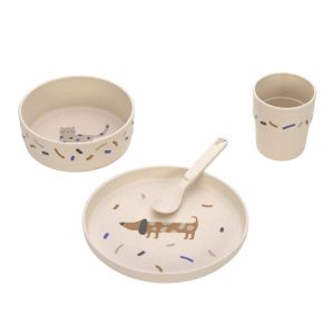 Lässig Kindergeschirr Set (Teller - Schüssel - Becher - Löffel) - Little Mateys Royal Blau