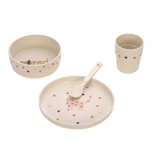 Lässig Kindergeschirr Set (Teller - Schüssel - Becher - Löffel) - Little Mateys spicy orange