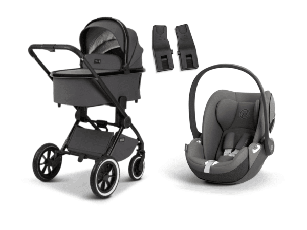 Moon GIO+ Kombikinderwagen Anthrazit Set 3in1 inkl. Cybex Cloud T i-Size grey Babyschale