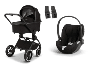 Moon GIO+ Kombikinderwagen Black Set 3in1 inkl. Cybex Cloud T i-Size black Babyschale