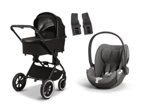 Moon GIO+ Kombikinderwagen Black Set 3in1 inkl. Cybex Cloud T i-Size grey Babyschale