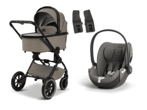 Moon GIO+ Kombikinderwagen Mud Set 3in1 inkl. Cybex Cloud T i-Size grey Babyschale