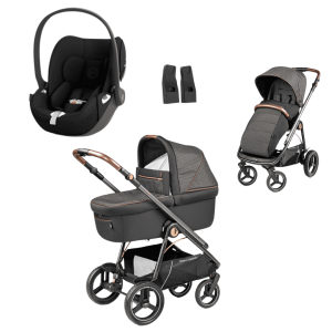 Peg Perego Veloce TC Kombikinderwagen 3in1 Set inkl. Culla Grande Babywanne und Cloud T - Sepia Black | black 500