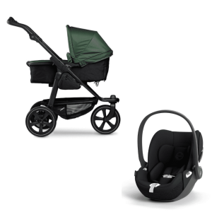 TFK Mono 2 Kombikinderwagen Luftkammerräder Olive und Cybex Cloud T Sepia Black