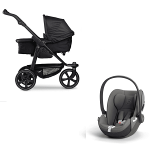 TFK Mono 2 Kombikinderwagen Luftkammerräder Schwarz und Cybex Cloud T Mirage Grey