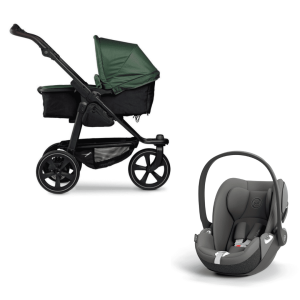 TFK Mono 2 Kombikinderwagen Olive Luftkammerräder und Cybex Cloud T Mirage Grey