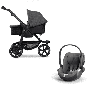 TFK Mono 2 Kombikinderwagen Premium Anthrazit und Cybex Cloud T Mirage Grey