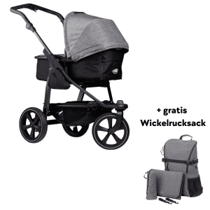 TFK Mono 2 Kombikinderwagen inkl. gratis Wickelrucksack Luftkammerräder Premium Grau