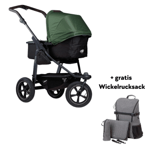 TFK Mono 2 Kombikinderwagen inkl. gratis Wickelrucksack Lufträder - Olive