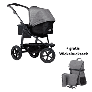 TFK Mono 2 Kombikinderwagen inkl. gratis Wickelrucksack Lufträder - Premium Grau