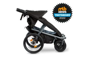 TFK Velo 2 Fahrradanhänger/ Kinderwagen Schwarz inkl. Deichsel