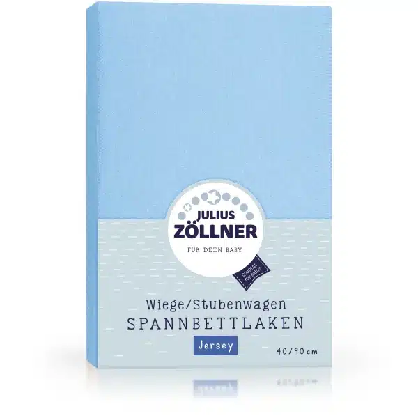 Zöllner Jersey Spannbetttuch Wiege/Stubenwagen 90/40 - hellblau