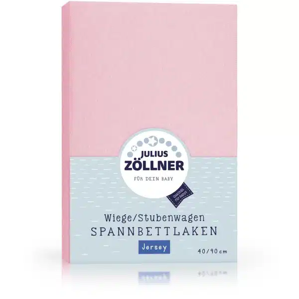 Zöllner Jersey Spannbetttuch Wiege/Stubenwagen 90/40 - rosa